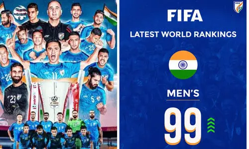 വീണ്ടും രണ്ടക്കത്തിൽ; ഫിഫ റാങ്കിങ്ങിൽ നേട്ടമുണ്ടാക്കി ഇന്ത്യ; തലപ്പത്ത് ലോക ചാമ്പ്യന്മാർ തന്നെ