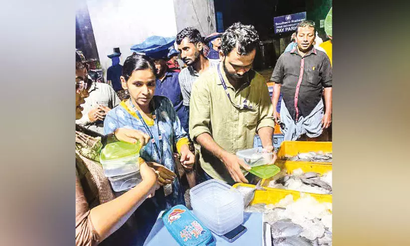 തിരൂര് മത്സ്യമാര്ക്കറ്റില് മിന്നല് പരിശോധന; പിടിച്ചെടുത്ത മത്സ്യം പരിശോധനക്കായി ലാബിലേക്ക് അയച്ചു തിരൂര് മത്സ്യമാര്ക്കറ്റില് മിന്നല് പരിശോധന; പിടിച്ചെടുത്ത മത്സ്യം പരിശോധനക്കായി ലാബിലേക്ക് അയച്ചു