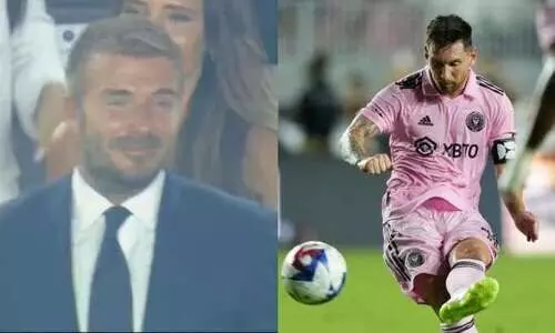 മെസ്സിയുടെ ഫ്രീ കിക്ക് ഗോളിന് പിന്നാലെ കണ്ണീരണിഞ്ഞ് ബെക്കാം; വിഡിയോ വൈറൽ