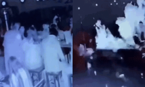 Drunk man sets bar on fire after being thrown out of it