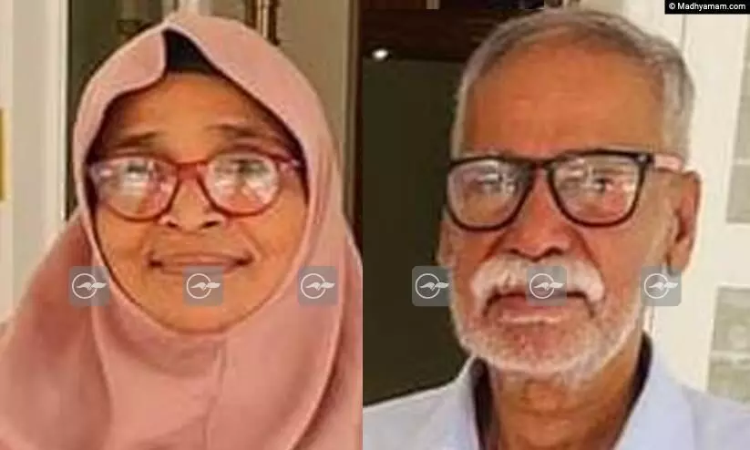 തൃശൂർ വടക്കേക്കാട് വയോധിക ദമ്പതികൾ വെട്ടേറ്റ് മരിച്ച നിലയിൽ; പേരമകൻ കസ്റ്റഡിയിൽ തൃശൂർ വടക്കേക്കാട് വയോധിക ദമ്പതികൾ വെട്ടേറ്റ് മരിച്ച നിലയിൽ; പേരമകൻ കസ്റ്റഡിയിൽ