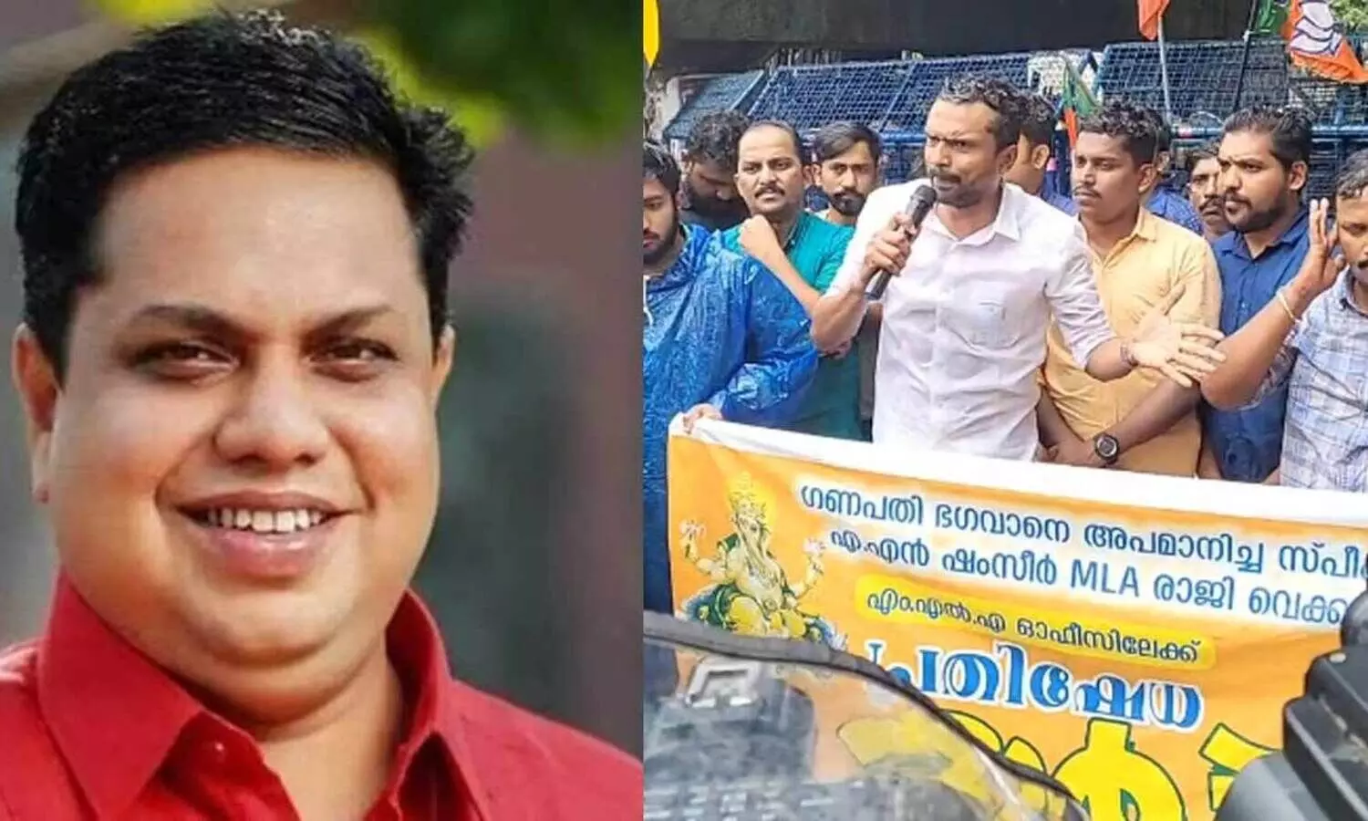 ‘സുന്നത്ത് കഴിച്ചു എന്നതാണോ ഷംസീറിന്റെ പ്രത്യേകത? കൈ പോകില്ല എന്ന വിശ്വാസമായിരിക്കാം. എക്കാലവും ഹിന്ദു അങ്ങനെത്തന്നെ നിൽക്കണമെന്നില്ല’ -സ്പീക്കർക്കെതിരെ ഭീഷണിയുമായി യുവമോർച്ച