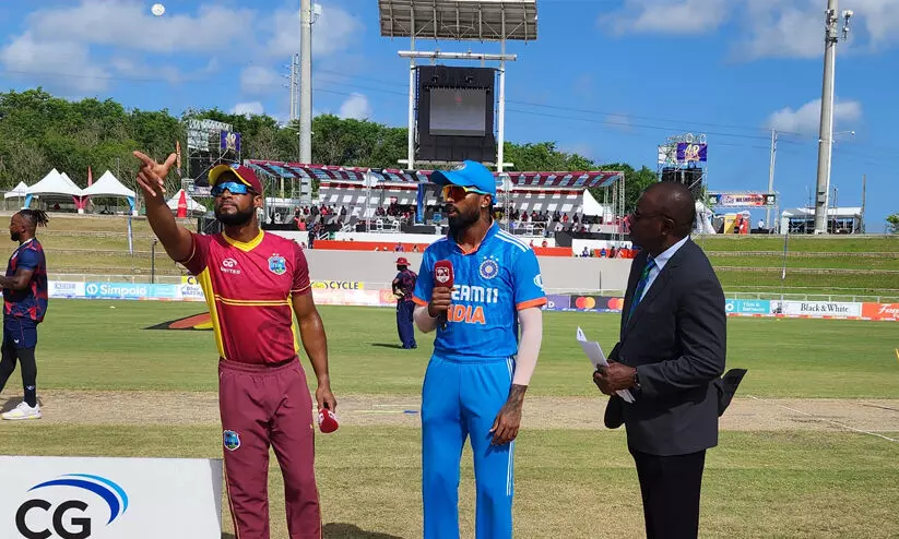 സഞ്ജു സാംസൺ ടീമിൽ; വെസ്റ്റിൻഡീസിനെതിരെ ഇന്ത്യ ആദ്യം ബാറ്റ് ചെയ്യും സഞ്ജു സാംസൺ ടീമിൽ; വെസ്റ്റിൻഡീസിനെതിരെ ഇന്ത്യ ആദ്യം ബാറ്റ് ചെയ്യും