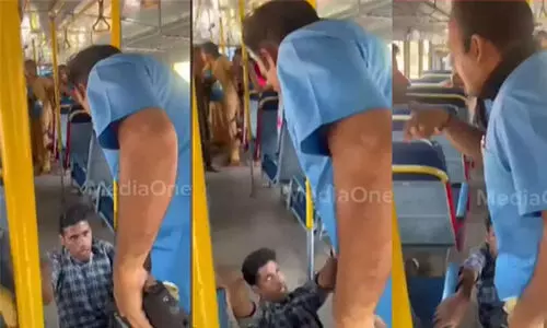 പെൺ സുഹൃത്തിനൊപ്പം യാത്രചെയ്ത യുവാവിനെ മർദിച്ച സംഭവം: കെ.എസ്.ആര്‍.ടി.സി കണ്ടക്ടർക്ക് സസ്പെൻഷൻ