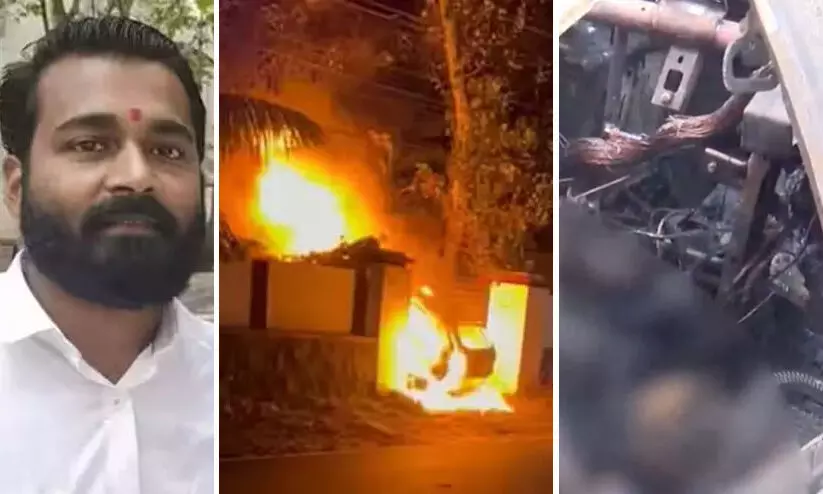 കാർ പൊട്ടിത്തെറിച്ച് യുവാവ് മരിച്ച സംഭവം: ഫോറൻസിക് സംഘം പരിശോധിക്കുന്നു