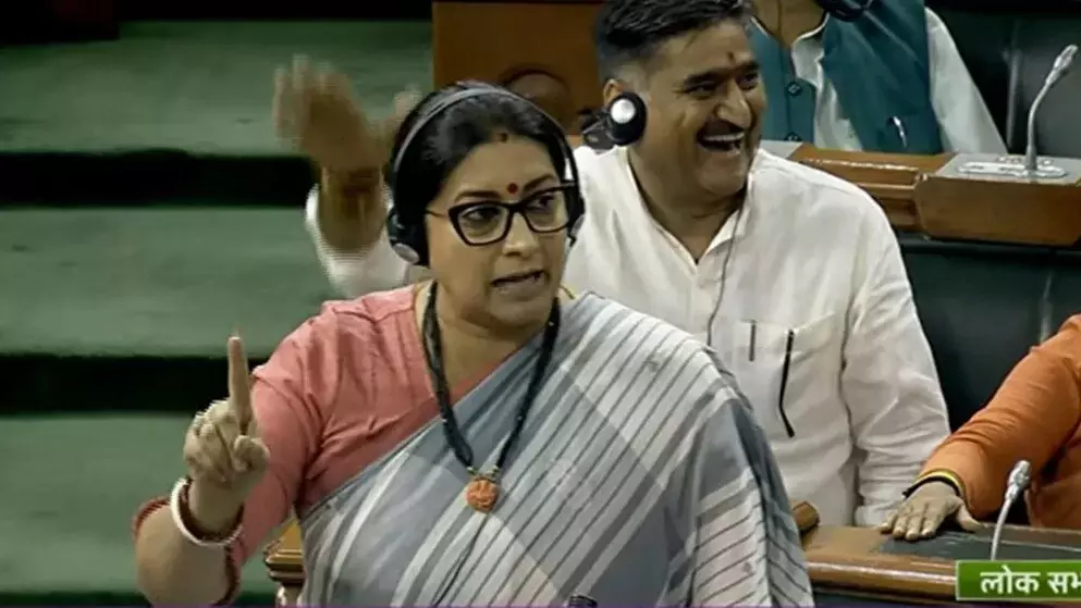 മണിപ്പൂർ വിഭജിക്കപ്പെട്ടിട്ടില്ല; ഇന്ത്യയുടെ ഭാഗം തന്നെ, രാഹുലിന് മറുപടിയുമായി സ്മൃതി ഇറാനി