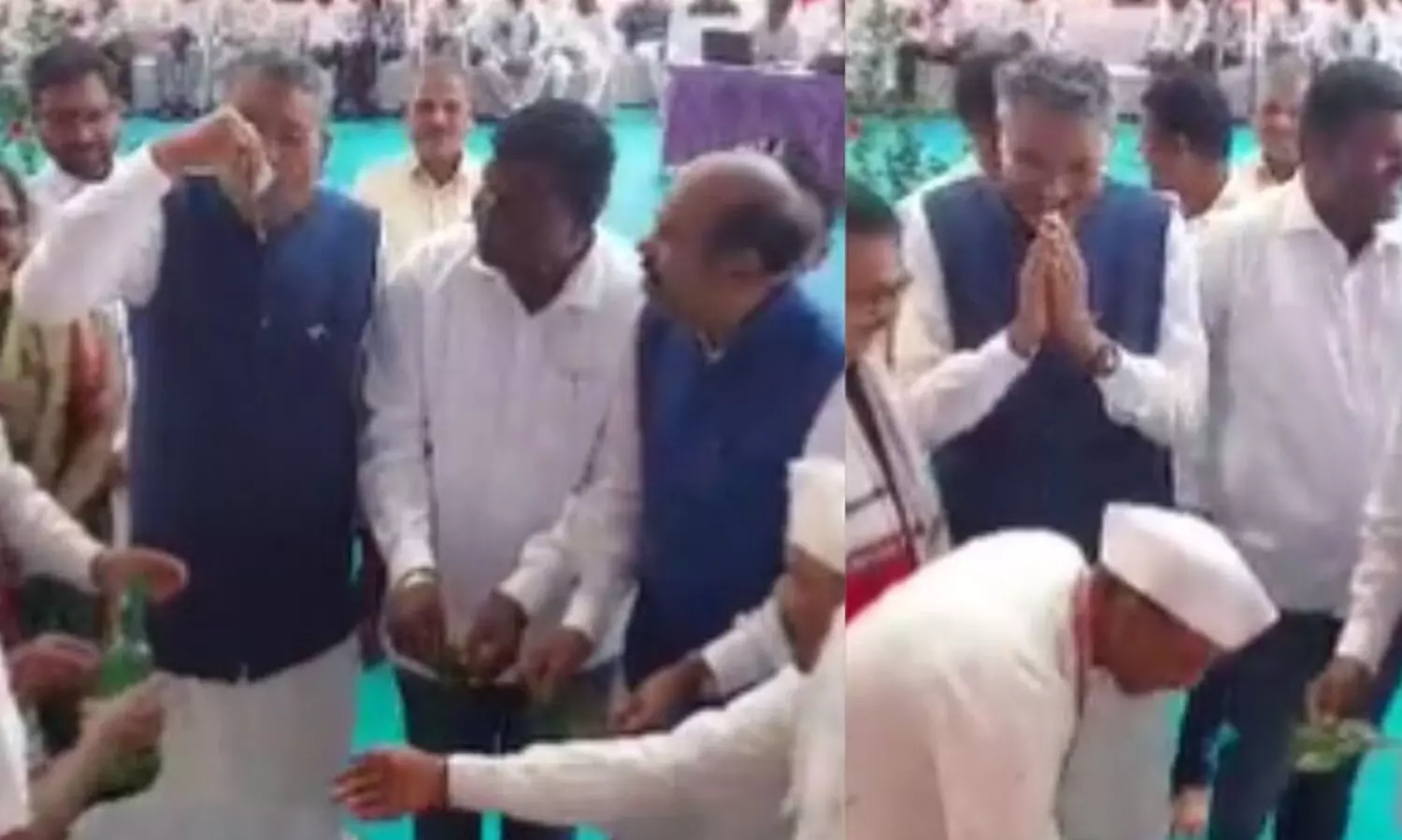 ഗുജറാത്തിൽ പരിപാടിക്കിടെ മദ്യപിച്ച് മന്ത്രി; മദ്യമാണെന്ന് അറിയില്ലായിരുന്നുവെന്ന് വിശദീകരണം