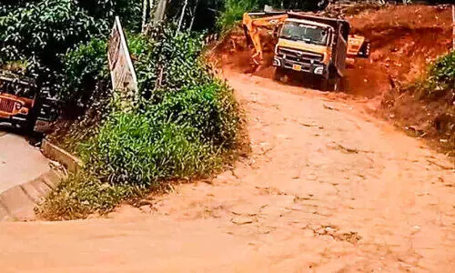 സംസ്ഥാന പാതയ്ക്കരികിൽ ​വ്യാപക മണ്ണ് കടത്ത്