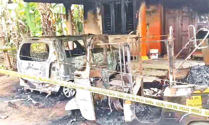 Vehicles were burnt Vehicles were burnt