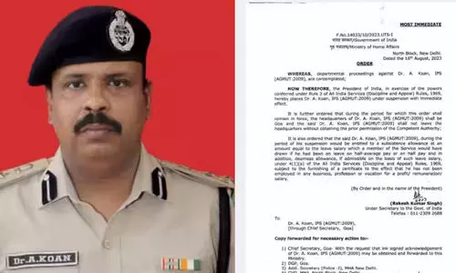 ഗോവ ബീച്ചിൽ വനിതയോട് അപമര്യാദയായി പെരുമാറിയ ഐ.പി.എസ് ഉദ്യോഗസ്ഥന് സസ്പെൻഷൻ