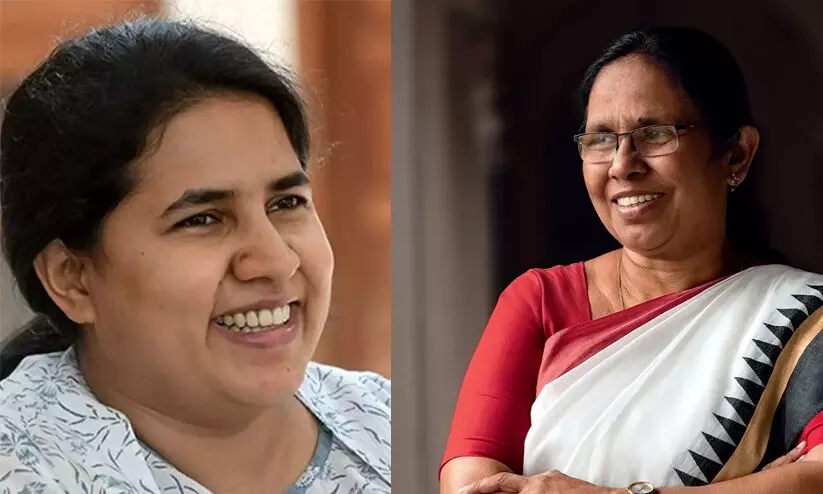 Veena Vijayan, KK Shailaja Veena Vijayan, KK Shailaja