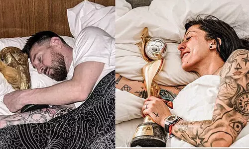 മെസ്സിയുടെ ഐകണിക് ആഘോഷം പുനഃസൃഷ്ടിച്ച് ജെന്നി ഹെർമോസോ