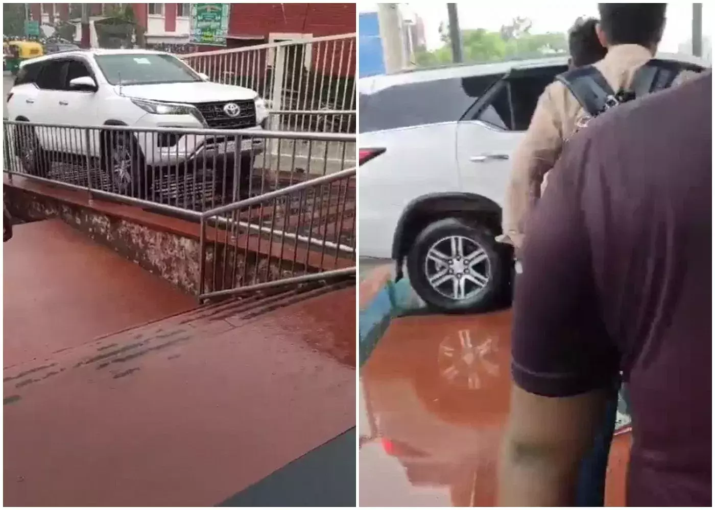 റെയിൽവേ സ്റ്റേഷനിലെത്താൻ വൈകി; ട്രെയിൻ പിടിക്കാൻ  പ്ലാറ്റ്ഫോമിലേക്ക് കാറോടിച്ചു കയറ്റി യു.പി മന്ത്രി