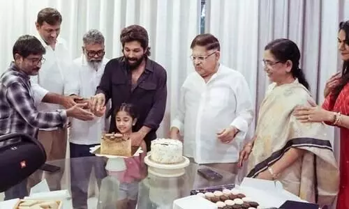 Celebrations at Allu Arjun’s Hyderabad home: Pics, videos