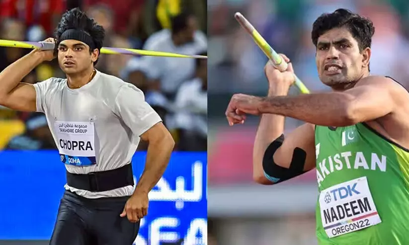 നീരജ് ചോപ്രയെ അഭിനന്ദിച്ച് പാക് ജാവലിൻ താരം അർഷാദ് നദീം; ഇരുവരുടെയും ഫൈനൽ നാളെ