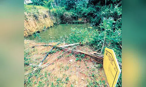 എ​ക്സ്ക​വേ​റ്റ​ർ ഉ​പ​യോ​ഗി​ച്ച് നി​ർ​മി​ച്ച കു​ളം