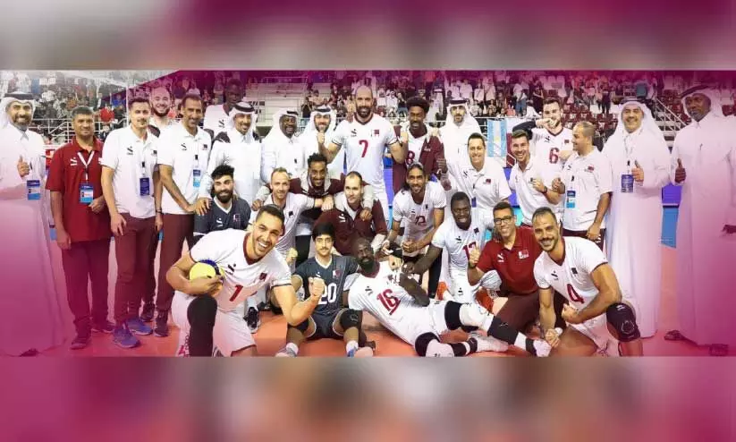 ഏഷ്യൻ സീനിയർ വോളിബാൾ ചാമ്പ്യൻഷിപ്പിൽ മൂന്നാം സ്ഥാനം നേടിയ ഖത്തർ ടീം ഏഷ്യൻ സീനിയർ വോളിബാൾ ചാമ്പ്യൻഷിപ്പിൽ മൂന്നാം സ്ഥാനം നേടിയ ഖത്തർ ടീം