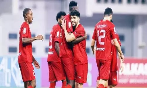 അൽ ദുഹൈൽ താരങ്ങളുടെ ആഹ്ലാദം അൽ ദുഹൈൽ താരങ്ങളുടെ ആഹ്ലാദം