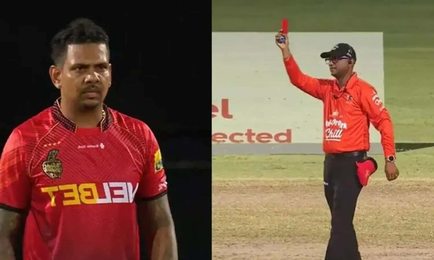 ക്രിക്കറ്റിലും റെഡ‍് കാര്‍ഡ്; ആദ്യ ഇരയായത് സുനിൽ നരൈൻ