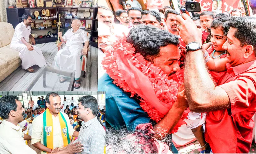 പ്രചാരണപ്പാച്ചിലിൽ സ്ഥാനാർഥികൾ പ്രചാരണപ്പാച്ചിലിൽ സ്ഥാനാർഥികൾ