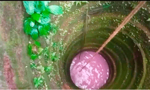 കിണറുകളിലെ വെള്ളത്തിന്  പിങ്ക് നിറം; ആശങ്കയോടെ ഗ്രാമം