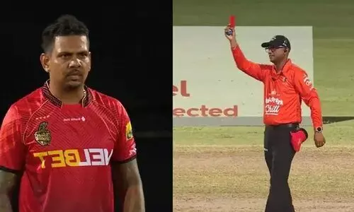 ക്രിക്കറ്റിലും റെഡ‍് കാര്‍ഡ്; ആദ്യ ഇരയായത് സുനിൽ നരൈൻ