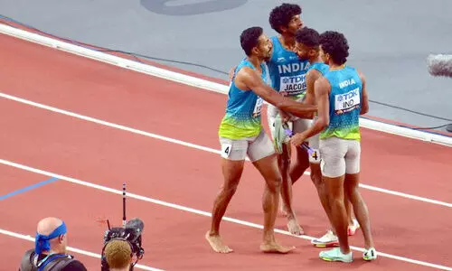 പു​രു​ഷ​ 4x400 മീ​റ്റ​ർ റി​ലേയിൽ ഇ​ന്ത്യ അ​ഞ്ചാ​മ​ത്; മ​ല​യാ​ളി മേ​ധാ​വി​ത്വം