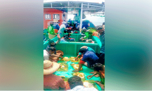 ക​ട​ലി​ൽ സ​ദ്യ​യൊ​രു​ക്കി  മ​ത്സ്യ​ത്തൊ​ഴി​ലാ​ളി​ക​ളു​ടെ  ഓ​ണാ​ഘോ​ഷം