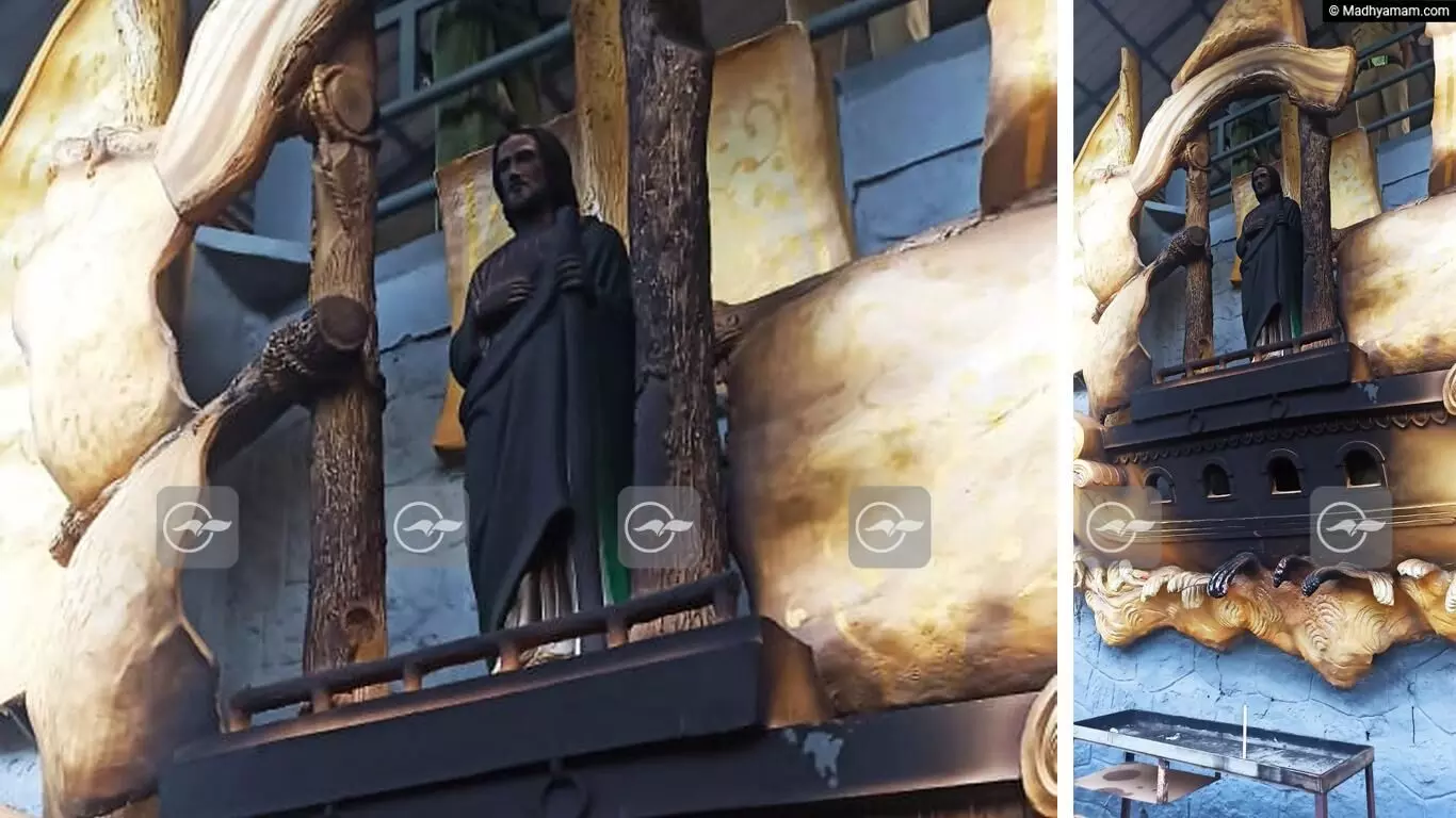 ഇരിട്ടിക്ക് സമീപം യൂദാശ്ലീഹായുടെ സ്വരൂപത്തിനും ഗ്രോട്ടോയ്ക്കും തീയിട്ടു