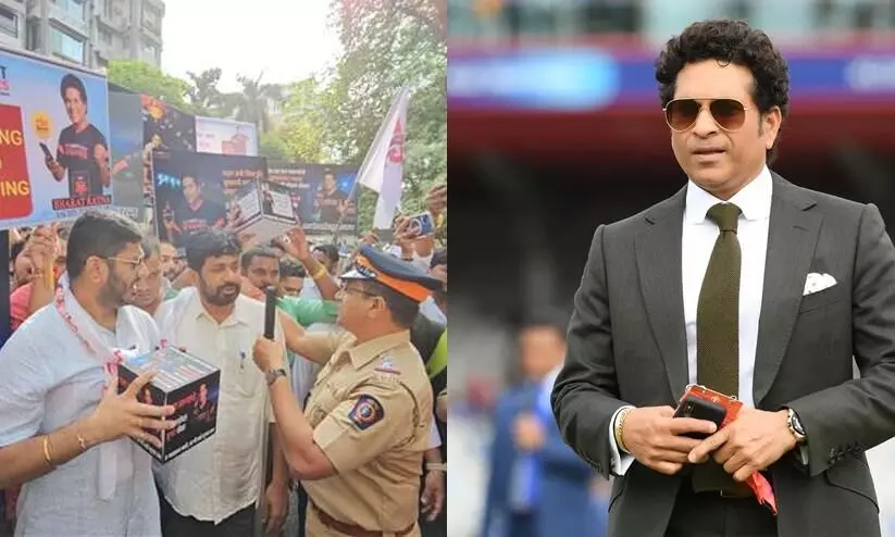 ‘സച്ചിന്‍റെ ഭാരതരത്ന തിരിച്ചെടുക്കണം’; മുംബൈയിലെ വസതിക്ക്​ പുറത്ത്​ പ്രതിഷേധിച്ചവർ അറസ്റ്റിൽ​