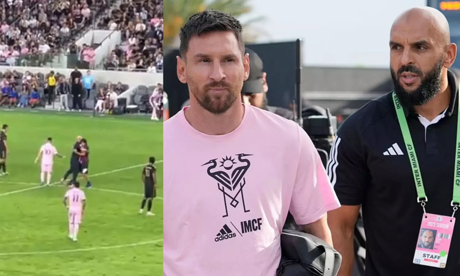 മെസ്സിയെ കെട്ടിപ്പിടിക്കാൻ ഗ്രൗണ്ടിലേക്കോടി ആരാധകൻ; കുതിച്ചെത്തി പിടിച്ചുമാറ്റി യാസിൻ ചുയെകോ -Video