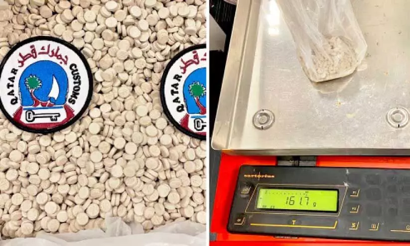 പി​ടി​കൂ​ടി​യ ല​ഹ​രി മ​രു​ന്നു​ക​ൾ