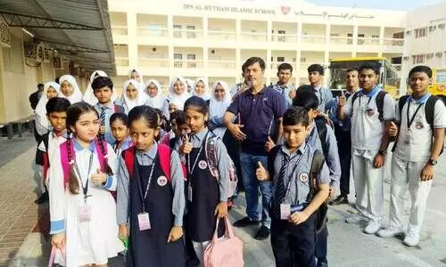 ഇ​ബ്നു അ​ൽ ഹൈ​ത്തം സ്കൂ​ളി​ൽ വേ​ന​ല​വ​ധി​ക്കു ശേ​ഷ​മെ​ത്തി​യ വി​ദ്യാ​ർ​ഥി​ക​ൾ