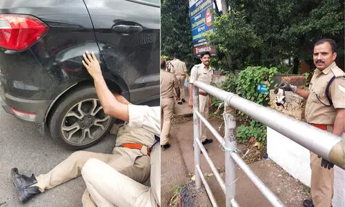 കാറിനടിയിൽ കുടുങ്ങിയ പൂച്ചയെ  അഗ്നി രക്ഷ സേന രക്ഷപ്പെടുത്തി