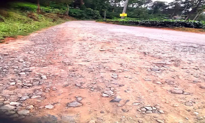 റോഡ് തകർന്ന് യാത്രാദുരിതം