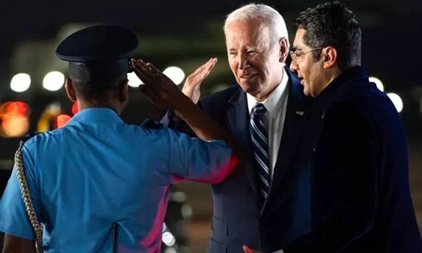 ജി20 ഉച്ചകോടിക്കായി ബൈഡൻ ഇന്ത്യയിലെത്തി; മോദിയുമായി കൂടിക്കാഴ്ച നടത്തും ജി20 ഉച്ചകോടിക്കായി ബൈഡൻ ഇന്ത്യയിലെത്തി; മോദിയുമായി കൂടിക്കാഴ്ച നടത്തും