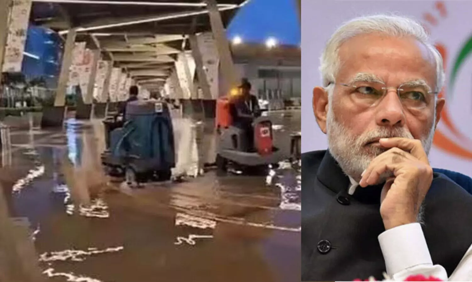 ‘3000 കോടിയുടെ വികസനം ഒറ്റമഴയിൽ ഒഴുകുന്നു’; ജി20 ഉച്ചകോടി വേദിയിലെ വെള്ളക്കെട്ടിനെ പരിഹസിച്ച് കോൺഗ്രസും എ.എ.പിയും