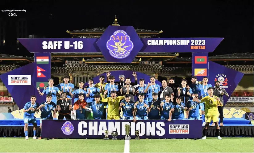 സാഫ് അണ്ടർ 16 ഫുട്ബാൾ കിരീടം ഇന്ത്യക്കുതന്നെ സാഫ് അണ്ടർ 16 ഫുട്ബാൾ കിരീടം ഇന്ത്യക്കുതന്നെ