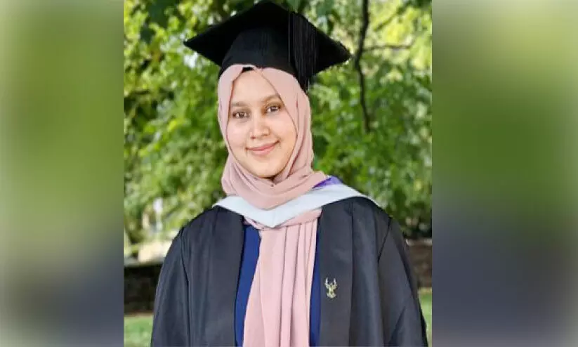 ബ്രിട്ടീഷ് യൂനിവേഴ്സിറ്റിയിൽ കാസർകോട്ടുകാരിക്ക്​ ഒന്നാം റാങ്ക്