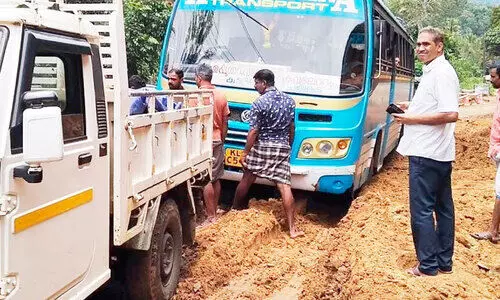 മലയോര ഹൈവേ നിർമാണം; കട്ടപ്പന-ചപ്പാത്ത്​ റോഡ് ചളിക്കുണ്ടായി