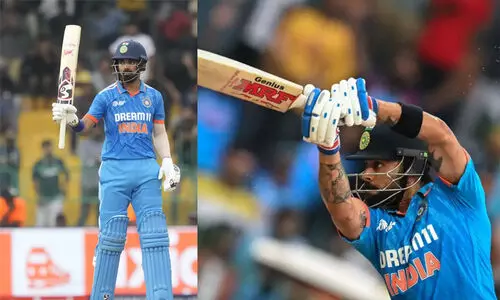 കോഹ്‍ലിക്കും രാഹുലിനും അർധ സെഞ്ച്വറി; ഇന്ത്യ ശക്തമായ നിലയിൽ