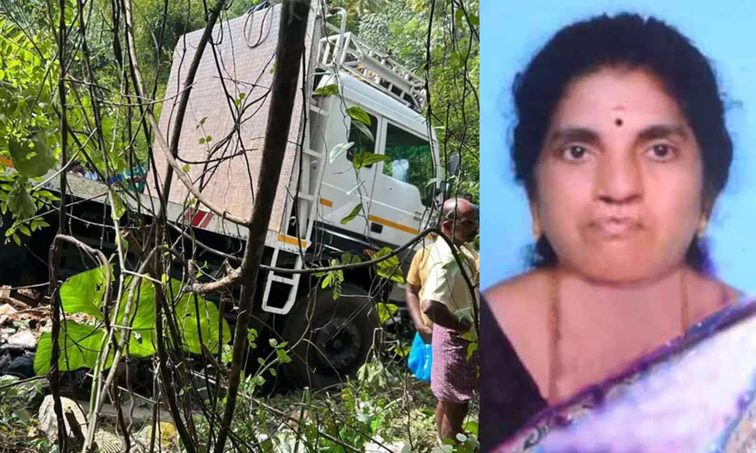 പേരക്കുട്ടികളുടെ കൺമുന്നിൽ വീട്ടമ്മ ലോറിയിടിച്ച് മരിച്ചു; അപകടം സ്കൂൾ വാനിൽ കയറ്റാൻ കാത്തിരിക്കുന്നതിനിടെ