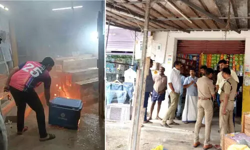 വാളിക്കോട് ബേക്കറിയിൽ ബോംബേറ്; ഒരാൾ കസ്റ്റഡിയിൽ