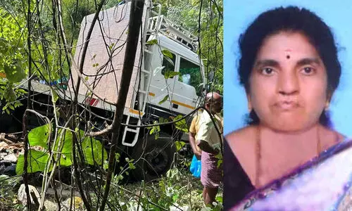 പേരക്കുട്ടികളുടെ കൺമുന്നിൽ വീട്ടമ്മ ലോറിയിടിച്ച് മരിച്ചു; അപകടം സ്കൂൾ വാനിൽ കയറ്റാൻ കാത്തിരിക്കുന്നതിനിടെ