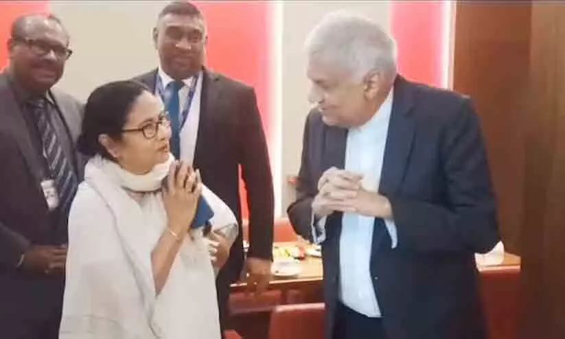Mamata Banerjee with Ranil Wickremesinghe