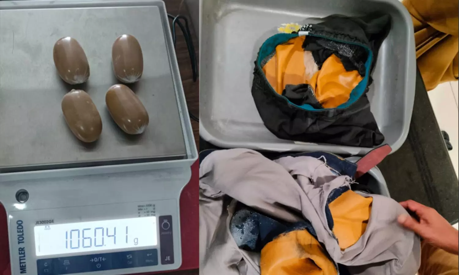 മലദ്വാരത്തിലും ജീൻസിലും രണ്ടര കിലോയോളം സ്വർണക്കടത്ത്: രണ്ടുപേർ പിടിയിൽ