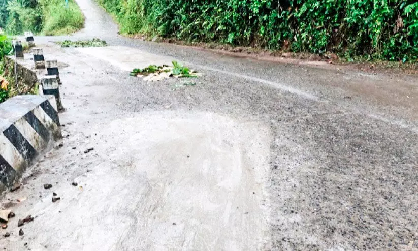 ഭൂമിയാംകുളം-സെമിനാരിപ്പടി റോഡ് മഴയിൽ തകർന്നു