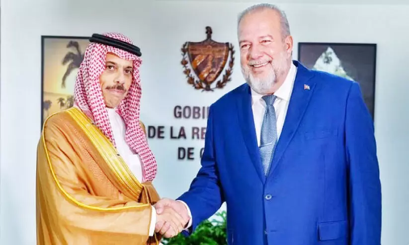 സൗദി വിദേശകാര്യമന്ത്രിയും ക്യൂബൻ പ്രധാനമന്ത്രിയും കൂടിക്കാഴ്ച നടത്തി സൗദി വിദേശകാര്യമന്ത്രിയും ക്യൂബൻ പ്രധാനമന്ത്രിയും കൂടിക്കാഴ്ച നടത്തി