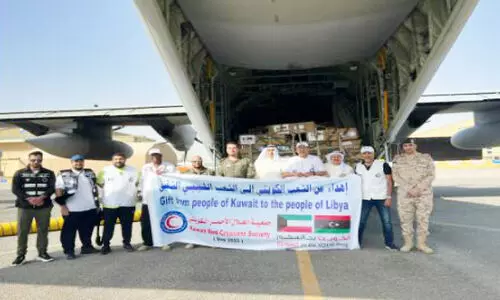 ലി​ബി​യക്ക് കുവൈത്തിന്റെ കൈത്താങ്ങ്: നാ​ലാ​മ​ത്തെ ദു​രി​താ​ശ്വാ​സ വി​മാ​ന​വും ലി​ബി​യ​യി​ൽ