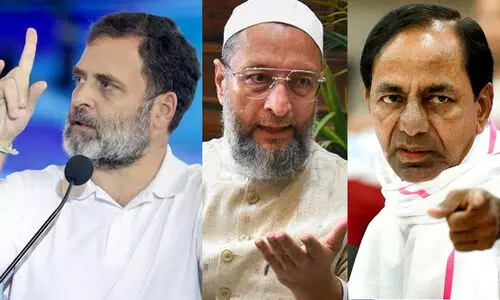 ‘കെ.സി.ആറിനും ഉവൈസിയുടെ പാർട്ടിക്കുമെതിരെ കേസില്ലാ​ത്തതെന്തുകൊണ്ടാണ്, മോദിജി സ്വന്തക്കാരെ ആക്രമിക്കില്ല’; പരിഹാസവുമായി രാഹുൽ ഗാന്ധി